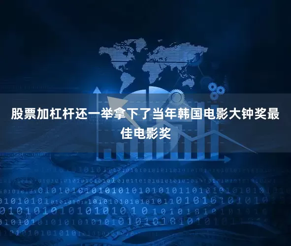 股票加杠杆还一举拿下了当年韩国电影大钟奖最佳电影奖